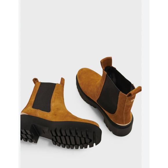 NEW Maje Platform Suede Heeled Chelsea Boots size 40 - Picture 4 of 10